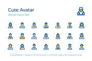 75+ Cute Avatar Icons Set