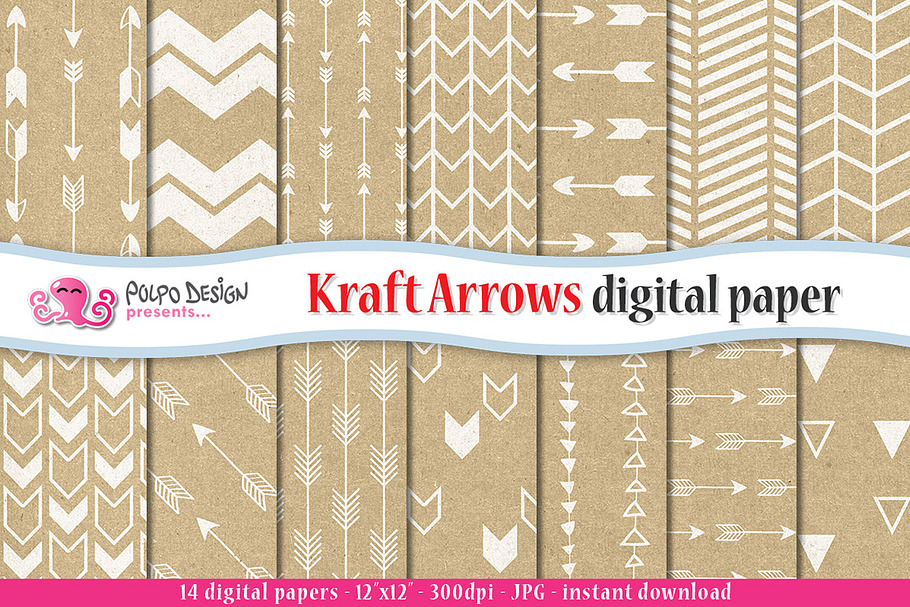 Kraft Arrow Digital Paper