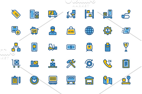 100+ Global Logistic Icons Set in Graphics - product preview 1