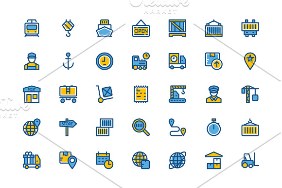100+ Global Logistic Icons Set in Graphics - product preview 2