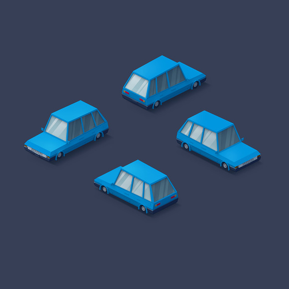 Low Poly 2D Cars in Objects - product preview 1