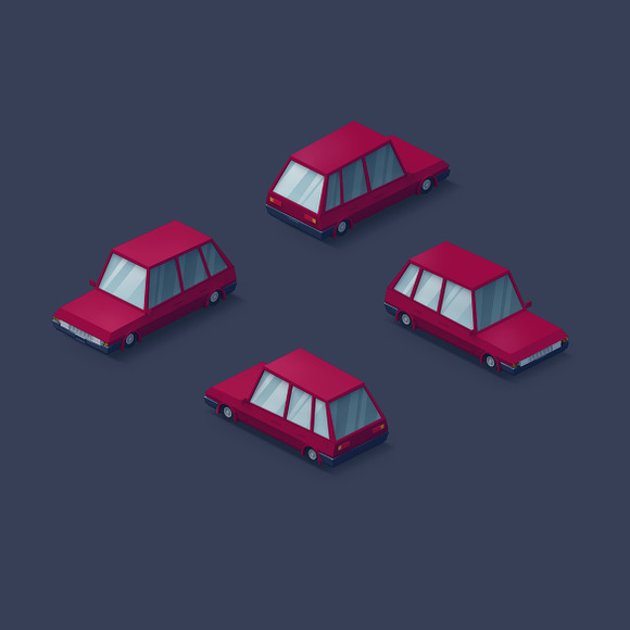 Low Poly 2D Cars in Objects - product preview 8