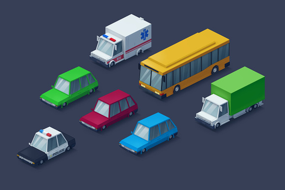 Low Poly 2D Cars in Objects - product preview 10
