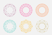 Colorful mandalas. Circle shapes.