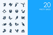 Pretty birds icons