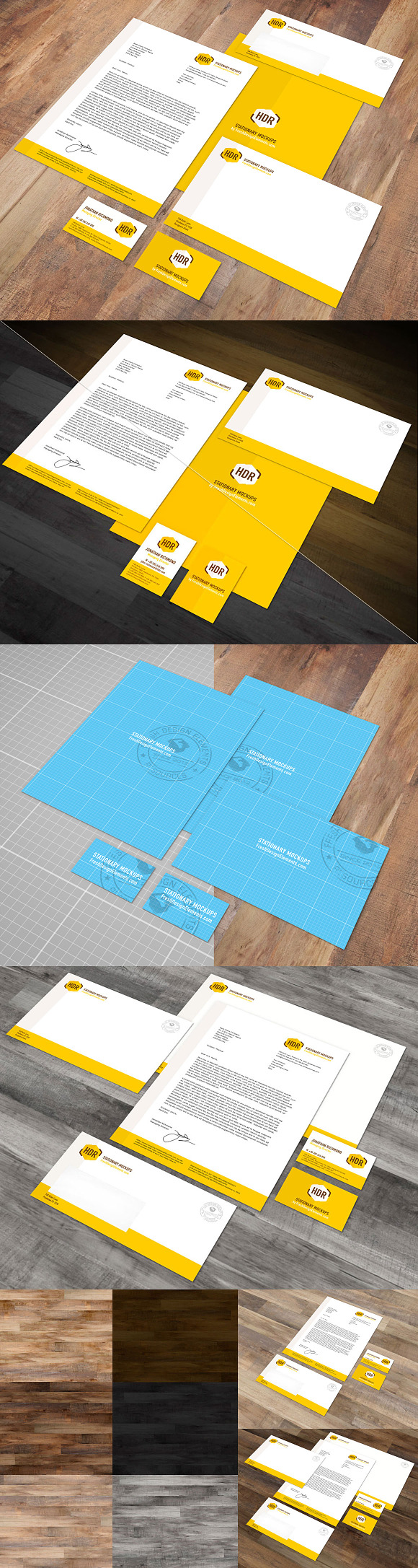 European A-Format Stationery Mockup in Print Mockups - product preview 3