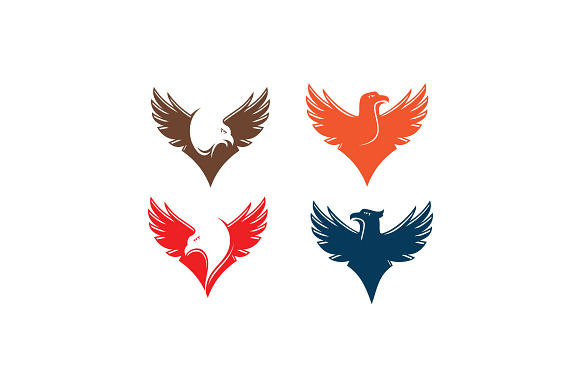 4 Abstract Eagle Hawk Falcon Wings in Logo Templates - product preview 3