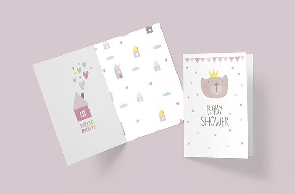 Baby Shower invite, pattern calendar in Illustrations - product preview 5