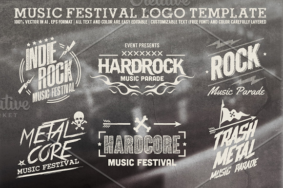 Music Festival Logo Template in Logo Templates - product preview 1