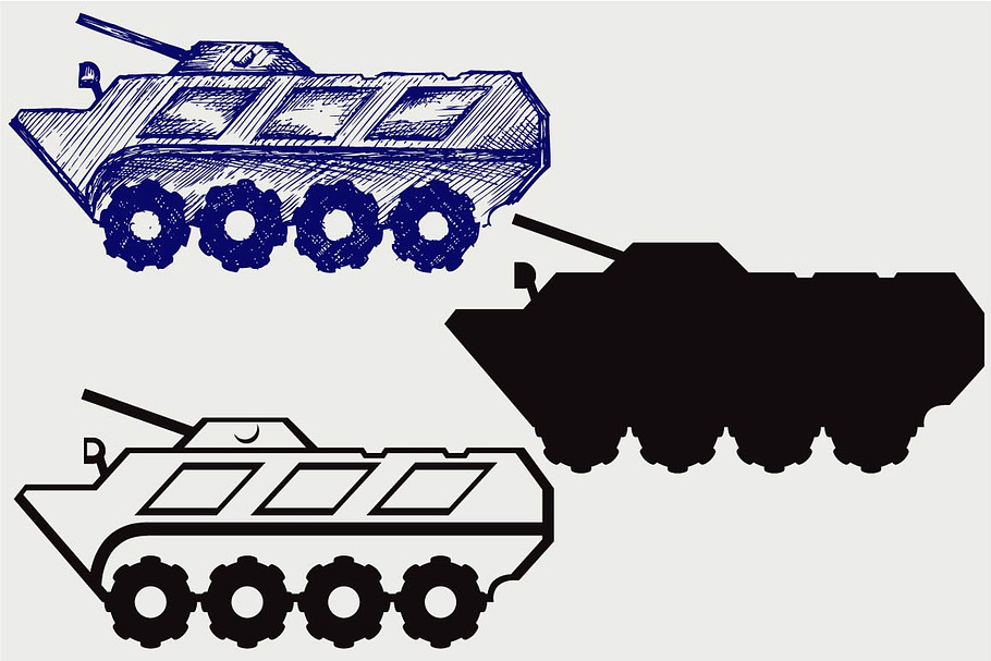Armored troop-carrier SVG in Graphics - product preview 8