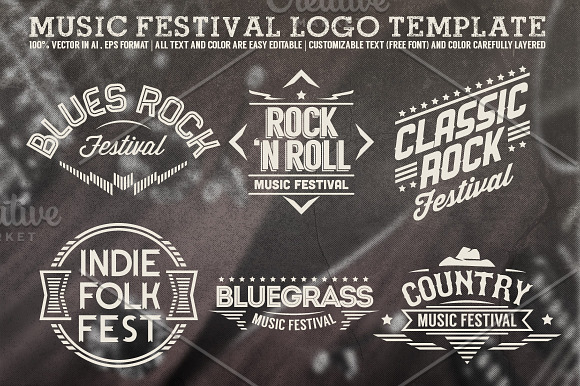 Music Festival Logo Template in Logo Templates - product preview 2
