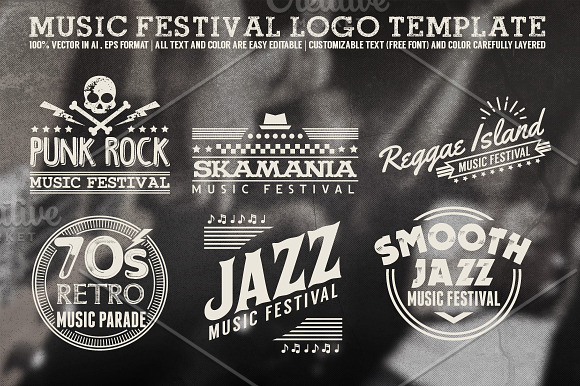 Music Festival Logo Template in Logo Templates - product preview 3
