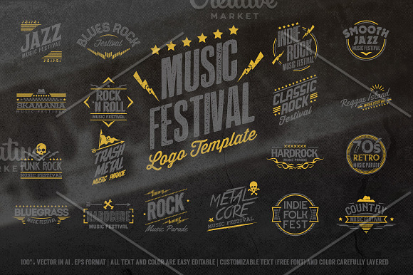 Music Festival Logo Template in Logo Templates - product preview 4