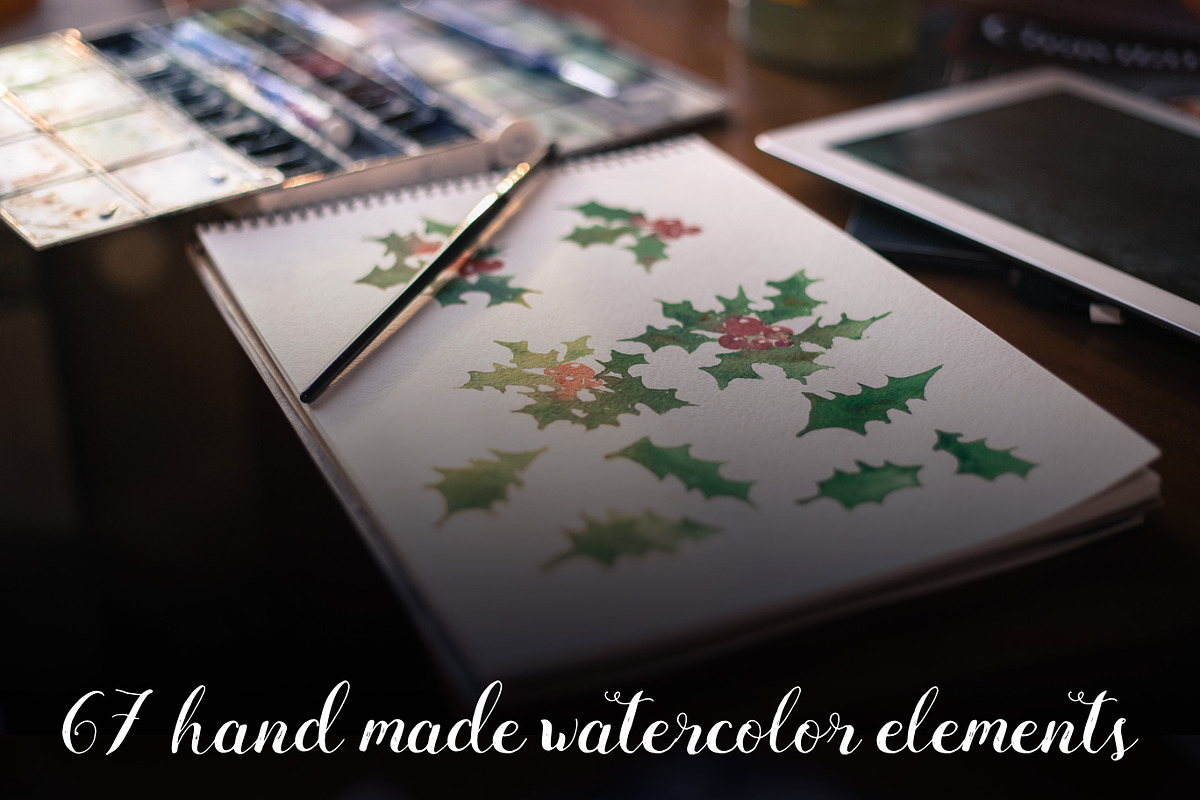 Watercolor Christmas Creator in Illustrations - product preview 8