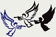Angel with trumpet SVG