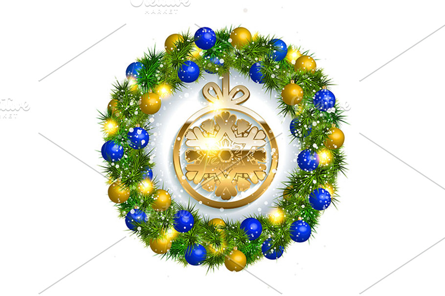 Vector Christmas wreath in Graphics - product preview 8