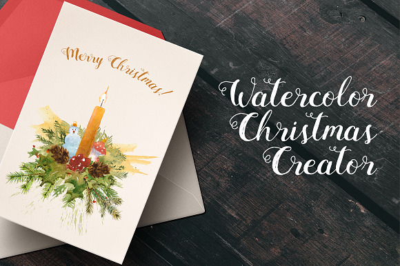 Watercolor Christmas Creator in Illustrations - product preview 1