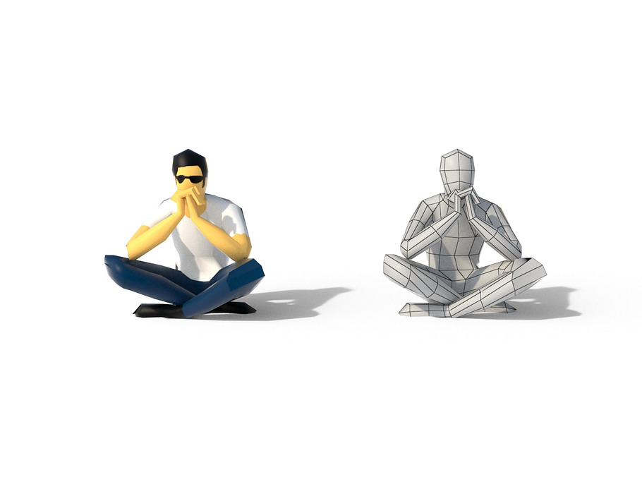 Low Poly People Sit in People - product preview 3