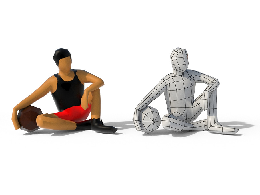 Low Poly People Sit in People - product preview 5