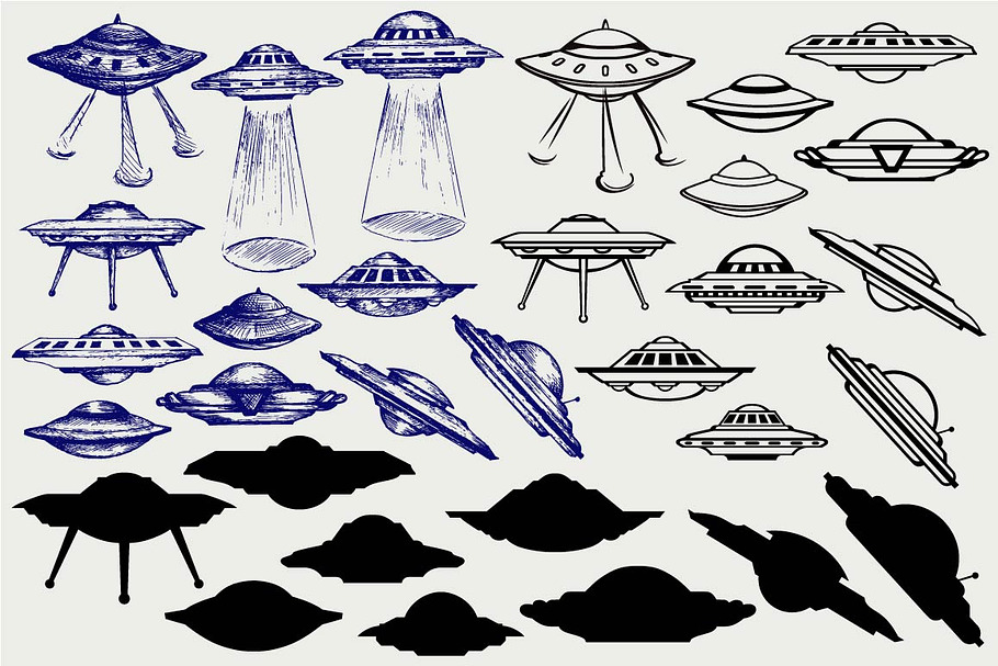 UFO flying saucer SVG