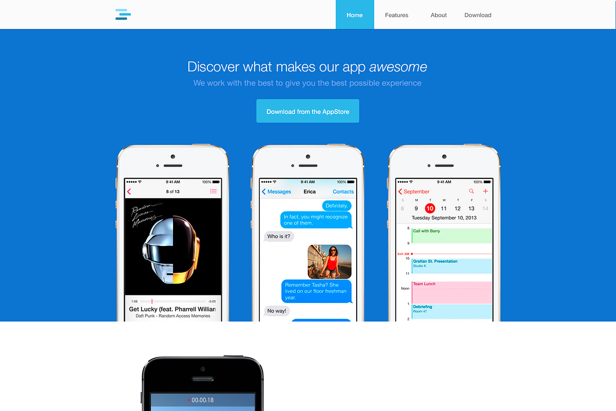 Blocks - iPhone App Website Template in App Templates - product preview 8