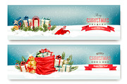 Two Christmas banners