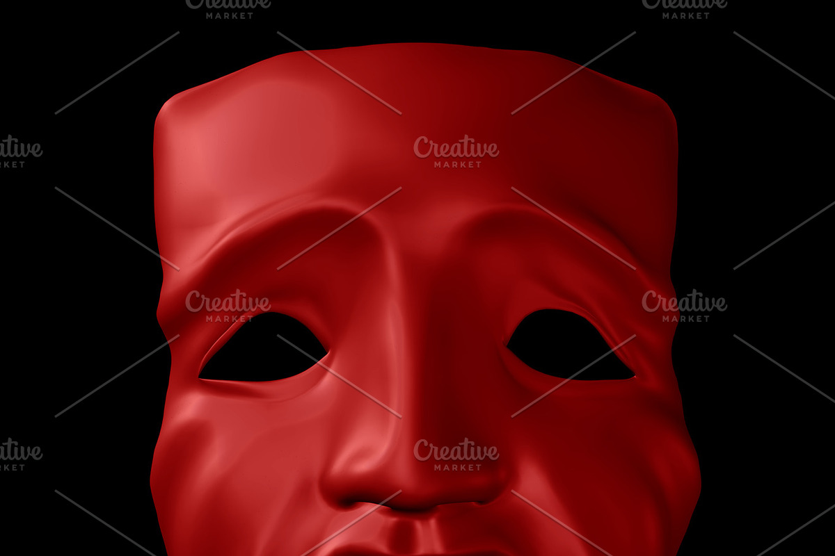 Tragedy Theater Mask in Illustrations - product preview 8