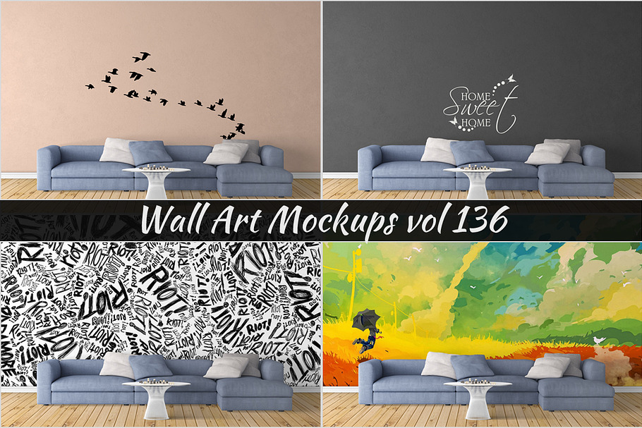 Wall Mockup - Sticker Mockup Vol 136 in Print Mockups - product preview 8