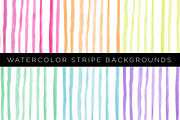 6 Watercolor Stripe Backgrounds