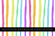 Multicolor Watercolor Stripe Pattern