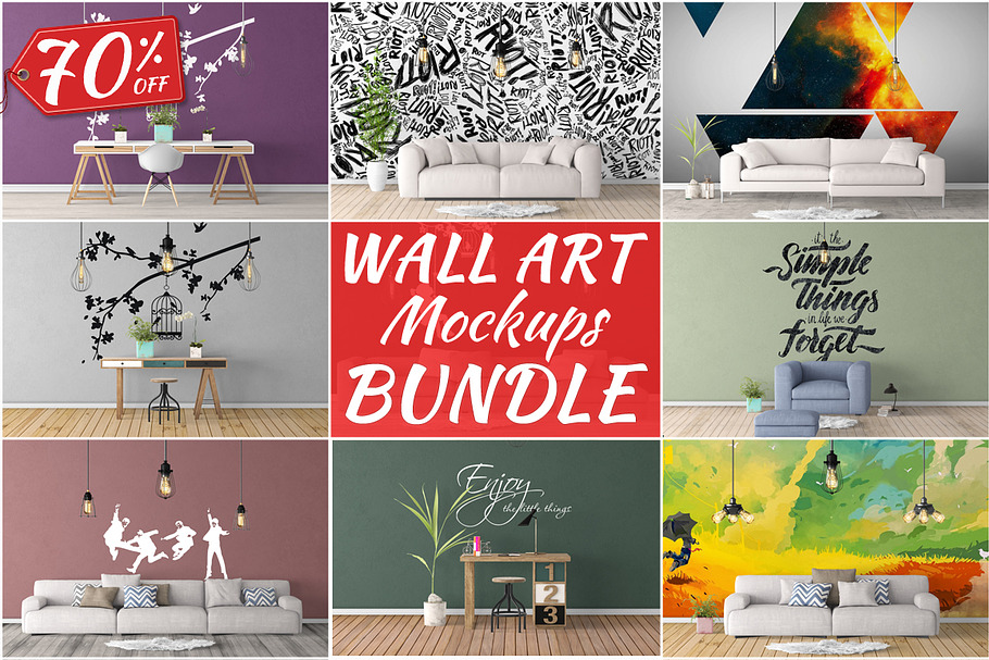Wall Art Mockups BUNDLE V7 in Print Mockups - product preview 8