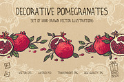 Decorative pomegranates set
