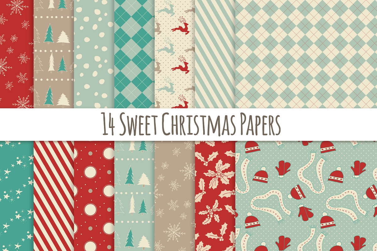 Christmas Digital Paper Pack! in Patterns - product preview 8