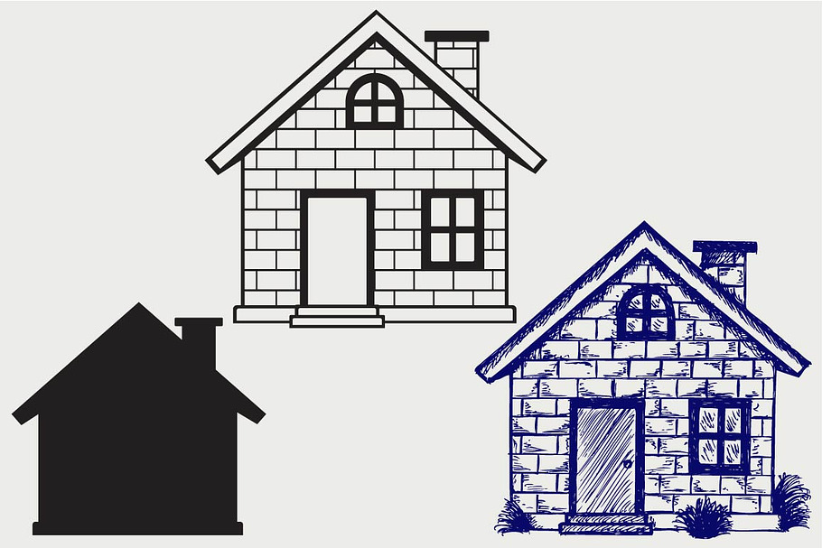 Detailed house SVG in House Icons - product preview 8