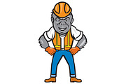 Angry Gorilla Construction Worker Ca