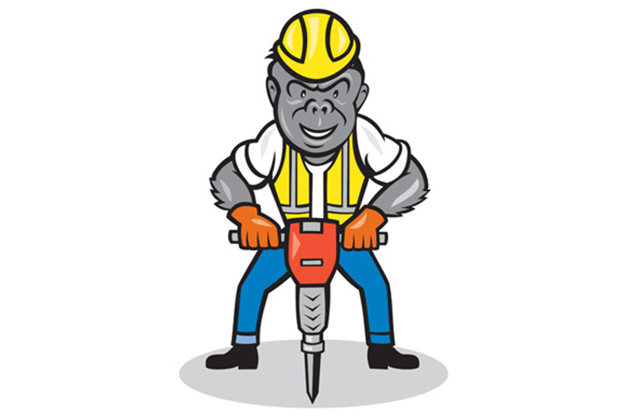Gorilla Construction Jackhammer Cart in Illustrations - product preview 8