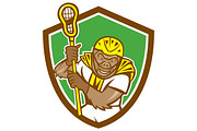 Gorilla Lacrosse Player Shield Carto