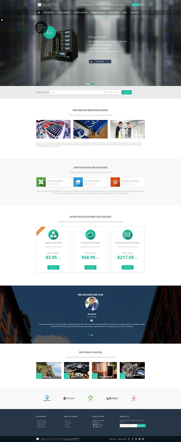 Hosting - Multipurpose Drupal Theme in Drupal Themes - product preview 1