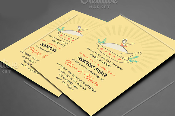 Christmas Dinner Party Invitations in Card Templates - product preview 1