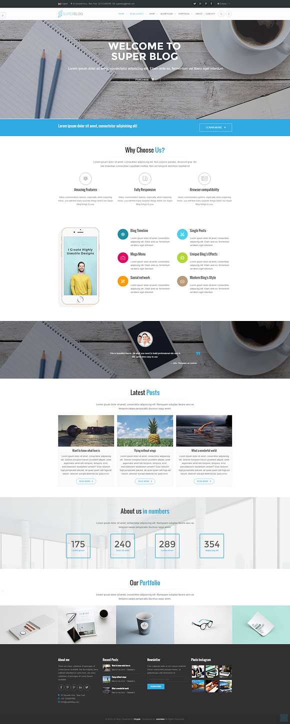 Super Blog-Responsive Drupal Theme in Drupal Themes - product preview 4