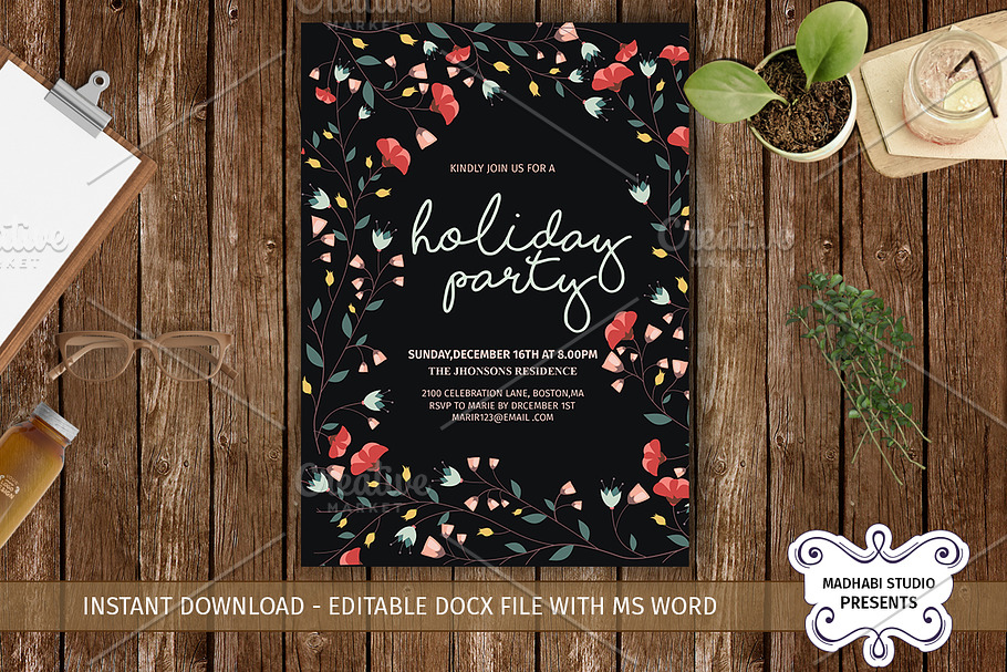 Holiday Party Invitations Template in Card Templates - product preview 8