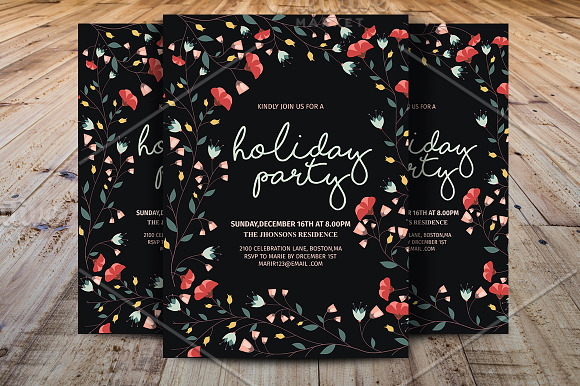 Holiday Party Invitations Template in Card Templates - product preview 2