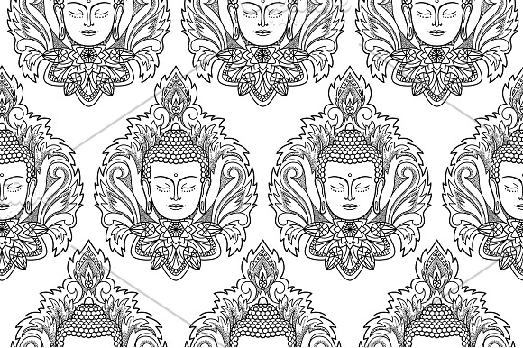Buddha Tattoo+Seamless Patterns in Objects - product preview 3