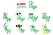 Mantis Bugs Emoticons Sticker Set