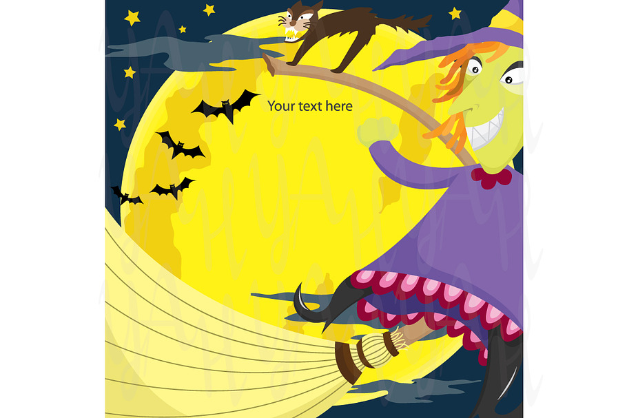 Witch Holloween Clip Art Invitation in Illustrations - product preview 8