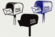 Mailbox with mail SVG