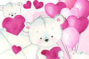 Love teddy bear clipart + papers