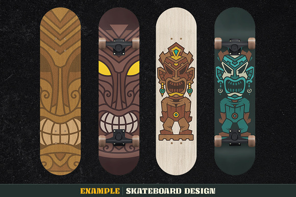 Tiki Head Illustrations Set in Illustrations - product preview 6