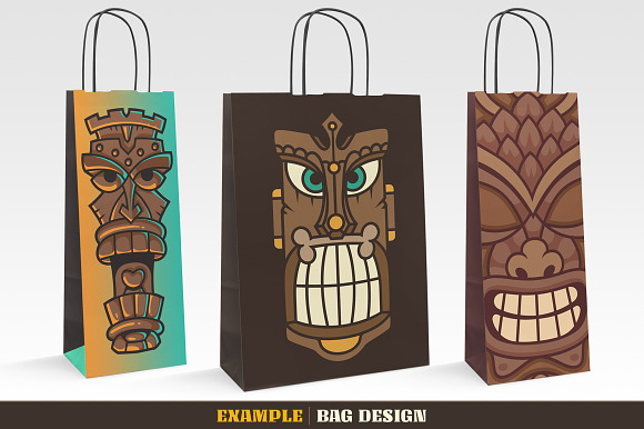 Tiki Head Illustrations Set in Illustrations - product preview 7
