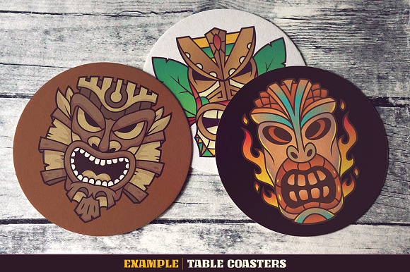 Tiki Head Illustrations Set in Illustrations - product preview 12